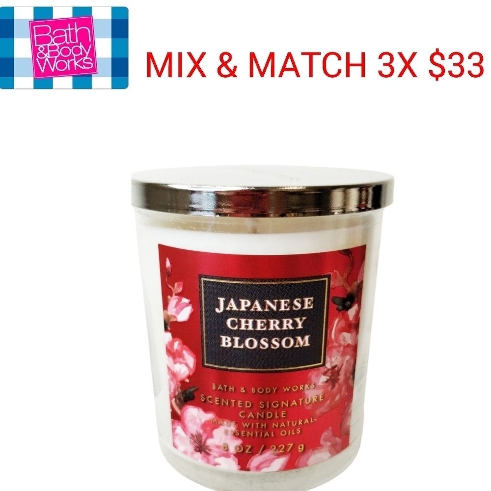 JAPANESE CHERRY BLOSSOM Bath and Body Works Single Wick Candle SALE 3x‎ $33